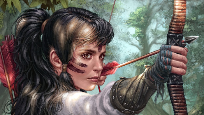 Fantasy Archer with Bow and Arrow in Forest 4K