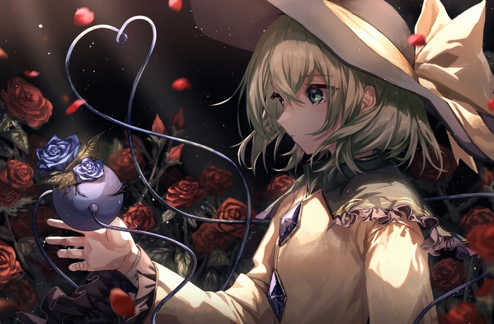 Koishi Komeiji from Touhou with roses