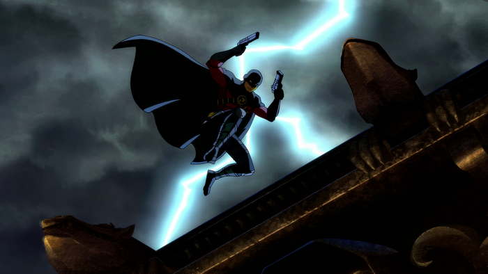Red Robin from Batman: Death In The Family with lightning