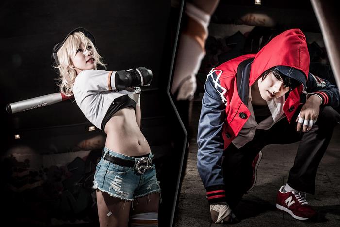Cosplay of two characters from HeroWarz