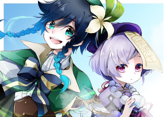 Venti and Qiqi from Genshin Impact