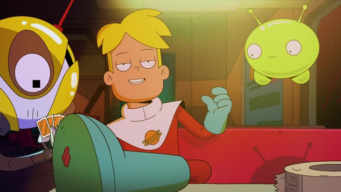 Gary Goodspeed and KVN from Final Space playing cards