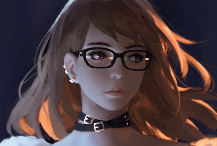 Girl with glasses and choker