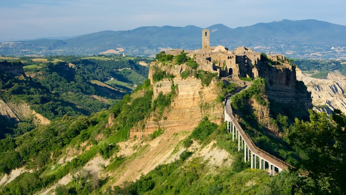 Civita di Bagnoregio village on a cliff, Italy