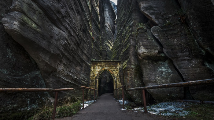 Stone Archway in a Rocky Gorge