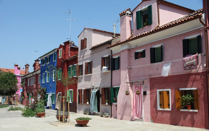 Colorful houses in Burano, Italy