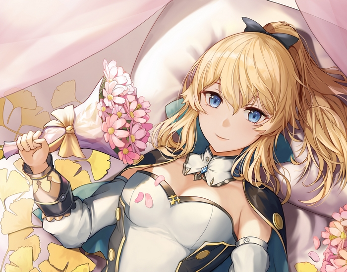 Jean from Genshin Impact with flowers