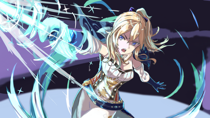 Jean from Genshin Impact wielding a sword