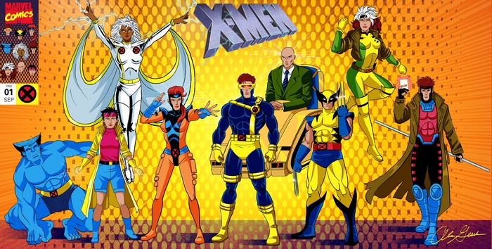 X-Men characters including Cyclops, Wolverine, and Storm