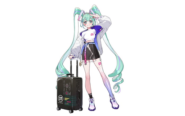 Hatsune Miku with a Suitcase