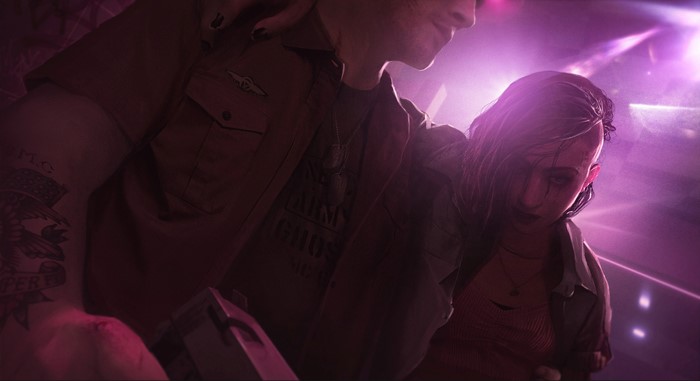 PlayerUnknown's Battlegrounds characters in purple lighting