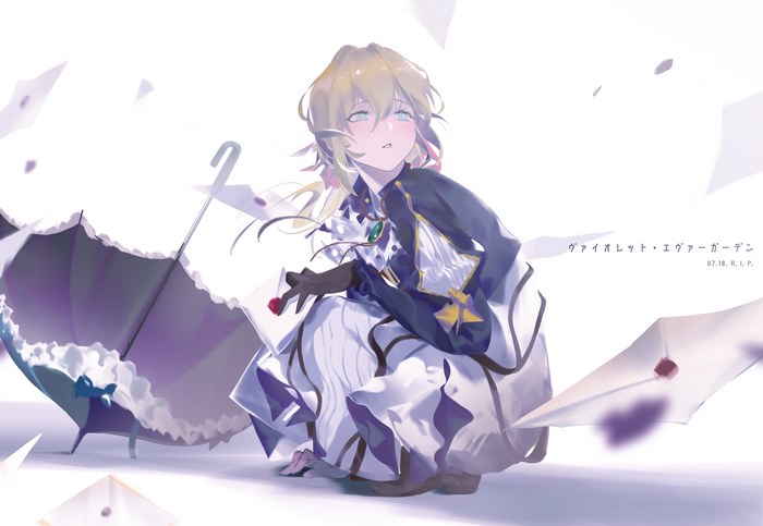Violet Evergarden from Violet Evergarden with Umbrella and Letters