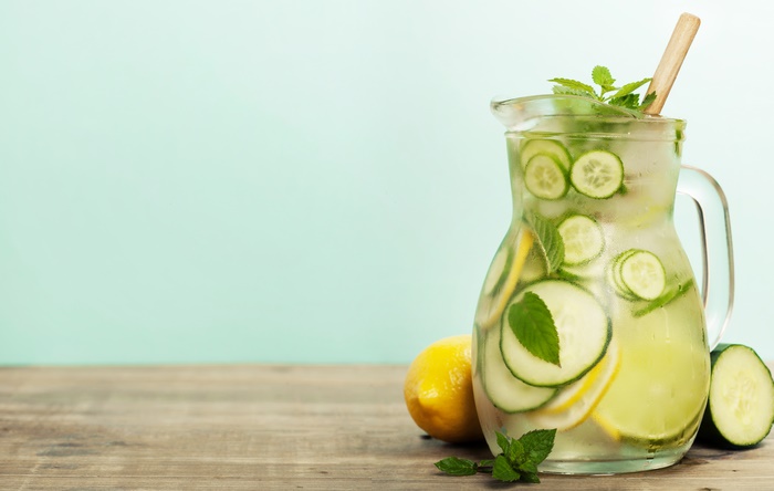 Pitcher of Cucumber Mint Lemonade 4K