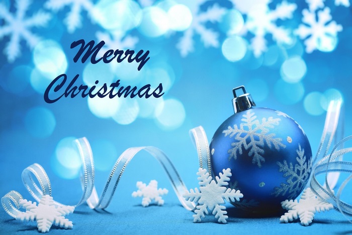 Merry Christmas Ornament and Snowflakes