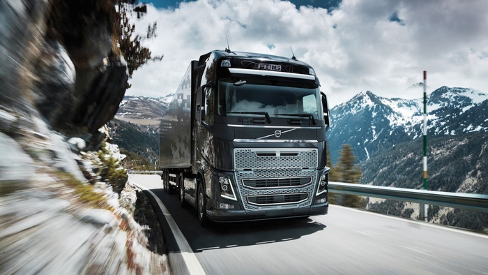 Volvo FH16 Truck Driving on Mountain Road