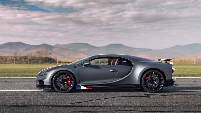 Bugatti Chiron Supercar on a Race Track