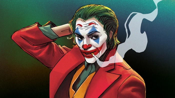 Joker from DC Comics smoking