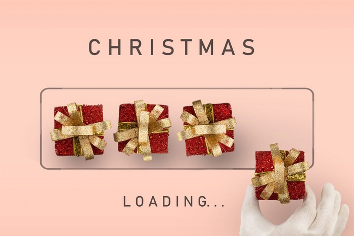 Christmas loading bar with gifts
