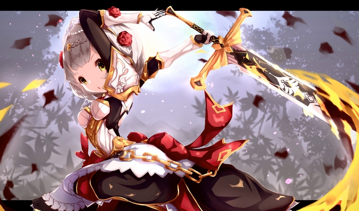 Noelle from Genshin Impact with a sword