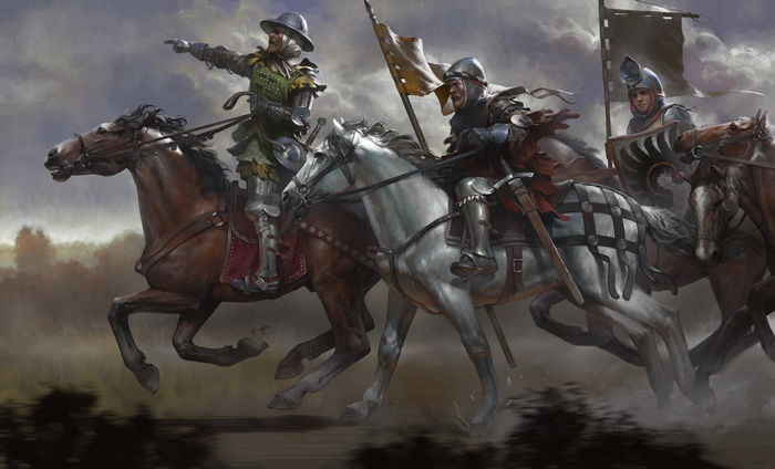 Fantasy Knights on Horseback in Battle