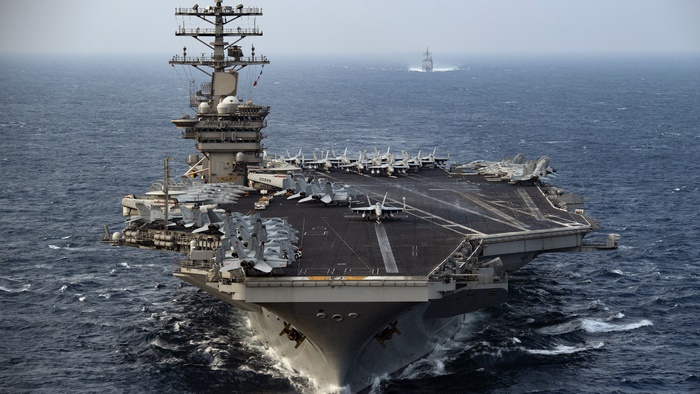 USS Nimitz (CVN-68) Aircraft Carrier with Fighter Jets