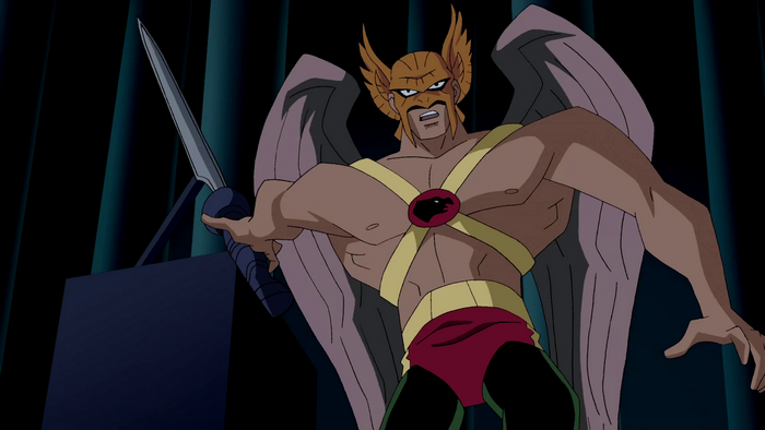 Hawkman from Justice League Unlimited with a sword