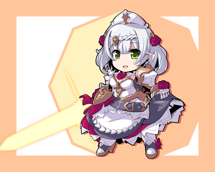 Noelle from Genshin Impact with a sword