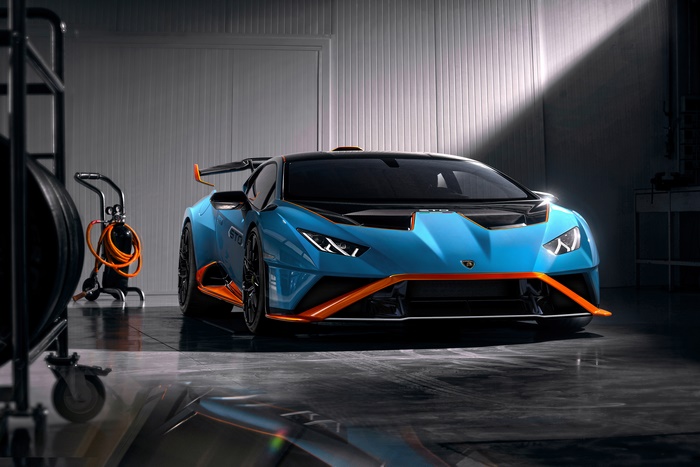 Blue Lamborghini Huracan STO Supercar