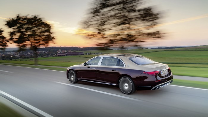 Mercedes-Maybach S580 4K driving on a road