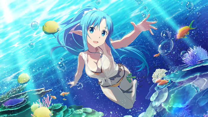 Asuna Yuuki from Sword Art Online underwater