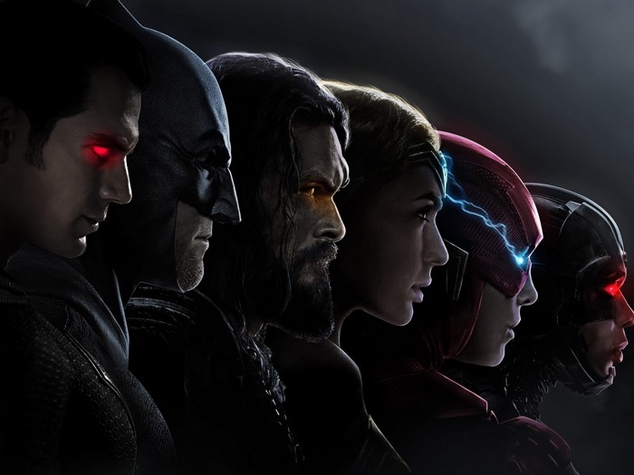 Justice League characters in profile