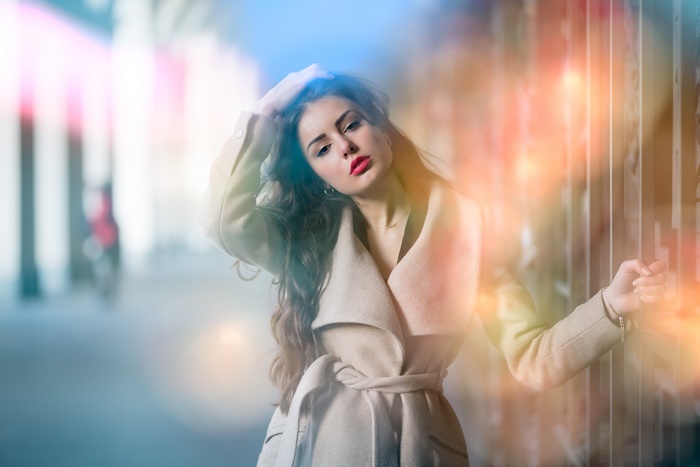 Woman with long hair wearing a coat