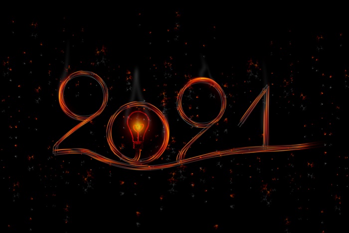 New Year 2021 light bulb illustration