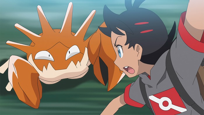 Goh and Kingler from Pokémon