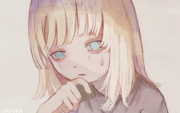 Sad girl crying