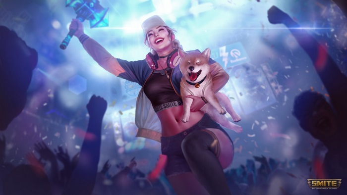 SWC Champion Chang'e from Smite with a dog