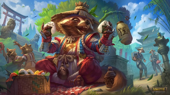 Danzaburou from Smite with onigiri