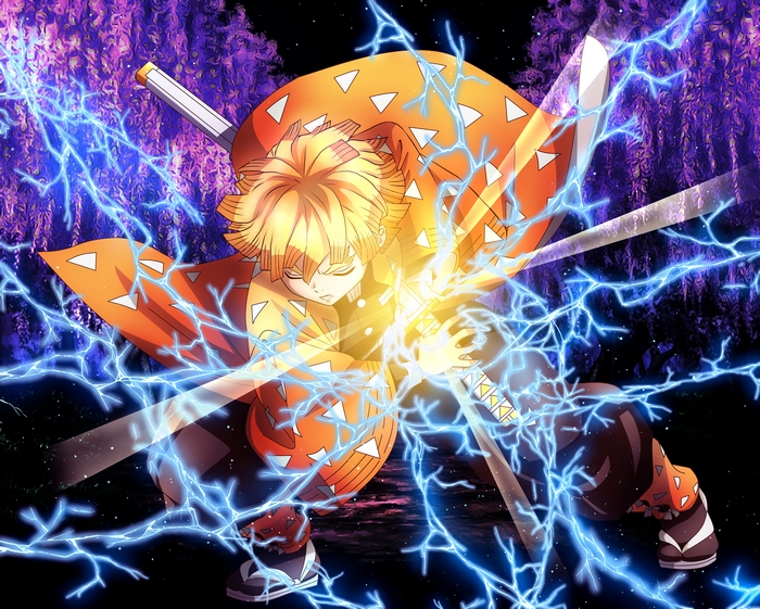 Zenitsu Agatsuma Using Thunder Breathing Technique