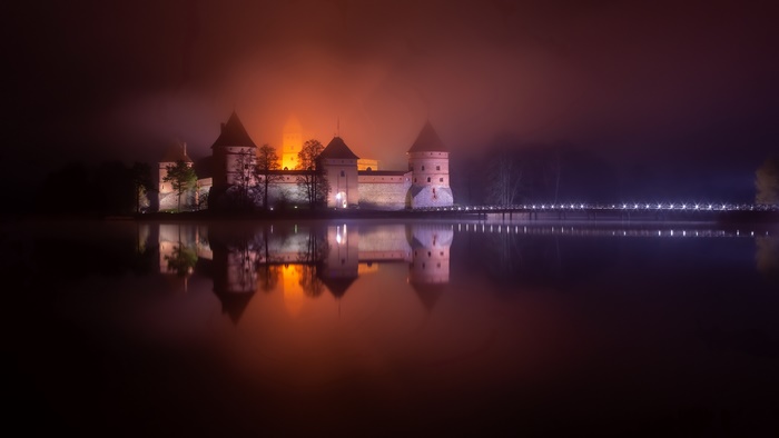 Trakai Island Castle at Night