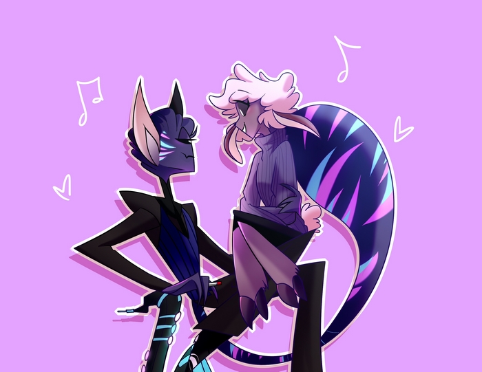 Two characters from Hazbin Hotel