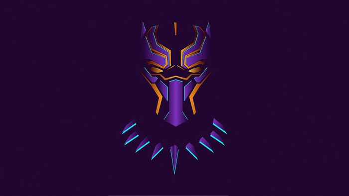 Black Panther Mask Minimalist Art 4K