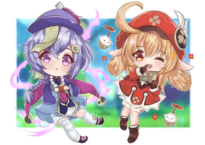 Qiqi and Klee from Genshin Impact