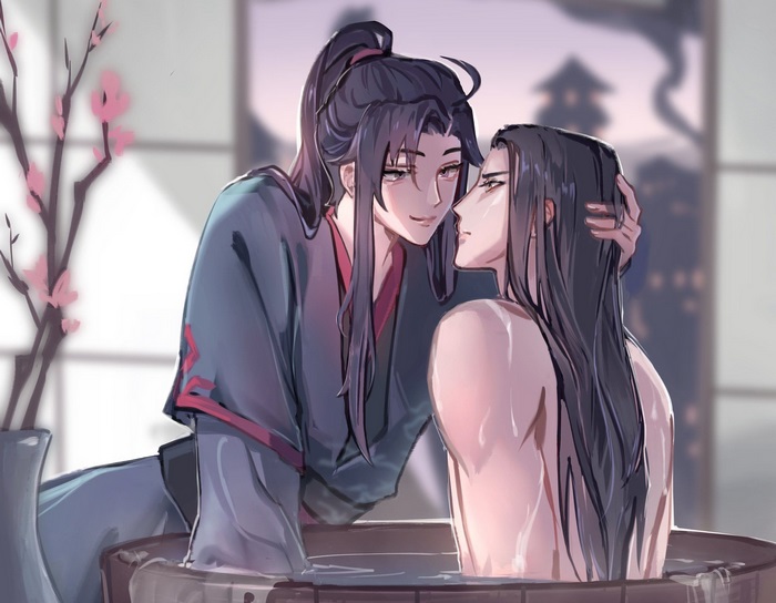 Wei Ying and Lan Zhan from Mo Dao Zu Shi in a bath