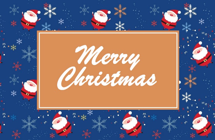 Merry Christmas Santa Claus snowflakes