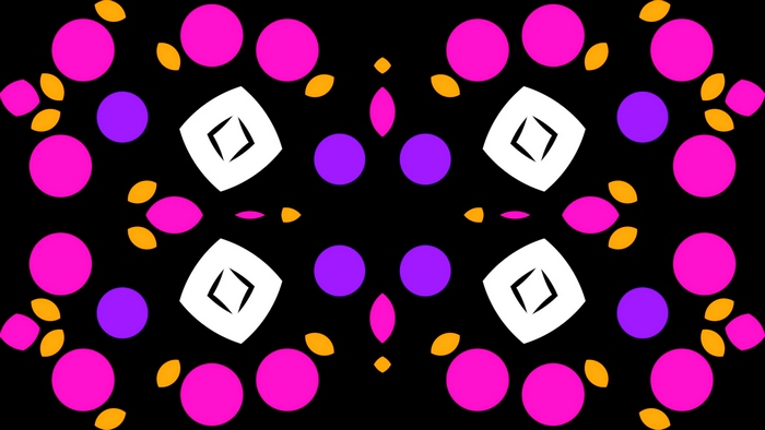 Kaleidoscopic pattern of colorful circles and shapes