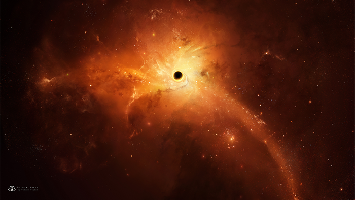 Black Hole with Accretion Disk and Nebula