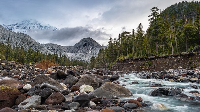 Mount Rainier 4K Stream and Stones