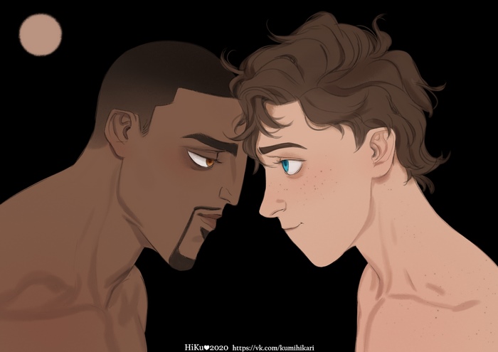 Two men looking at each other
