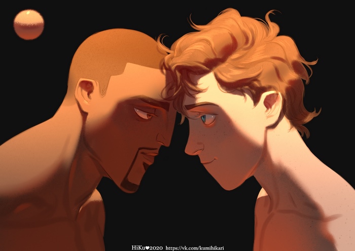 Two men looking at each other