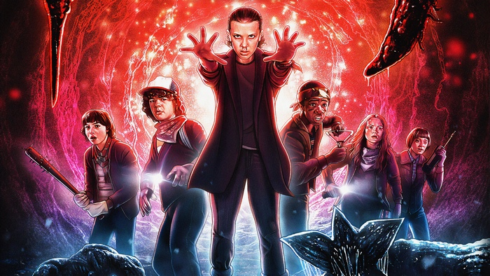 Stranger Things Character Group Scene